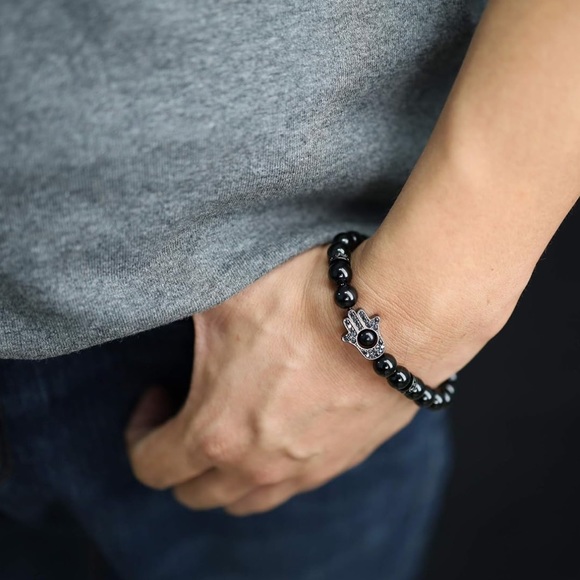 Hamsa Hand Protection Stone Bracelet 3/$25 - Picture 3 of 8